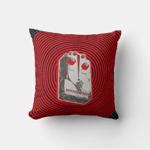 Guitar Distortion Pedal Throw Pillow