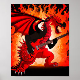 Guitar Dragon Wall Art Poster