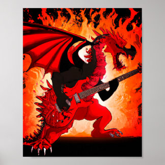 Guitar Dragon Wall Art Poster