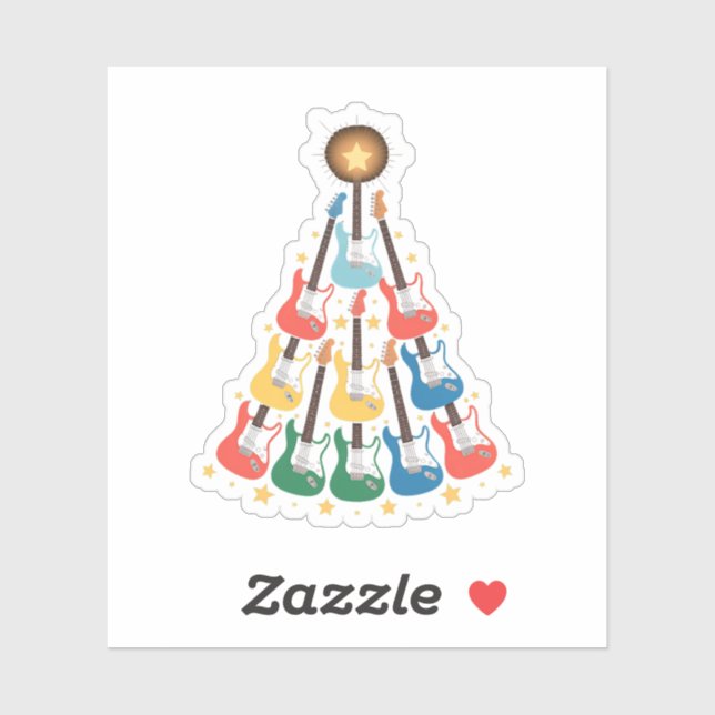 Guitar Electric Music Instruments Christmas Tree  (Sheet)