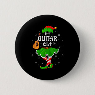 Guitar Elf Christmas Family Girls Women Elf Squad 2 Inch Round Button