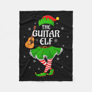 Guitar Elf Christmas Family Girls Women Elf Squad Fleece Blanket