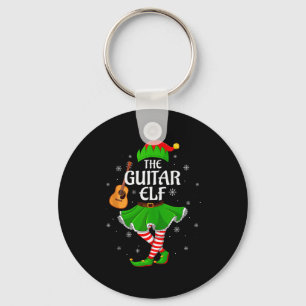Guitar Elf Christmas Family Girls Women Elf Squad Keychain