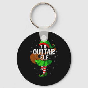Guitar Elf Christmas Girls Women Elf Squad Xmas Fa Keychain