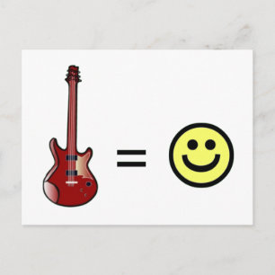 Guitar Equals Happiness Postcard