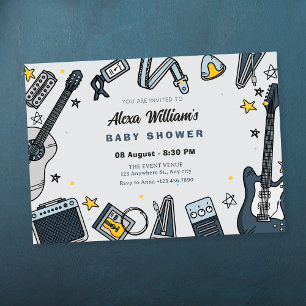 Guitar equipment baby shower invitation
