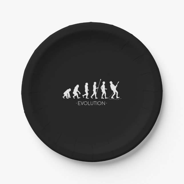 Guitar |Evolution of Guitarist | Rock Music Guitar Paper Plate (Front)
