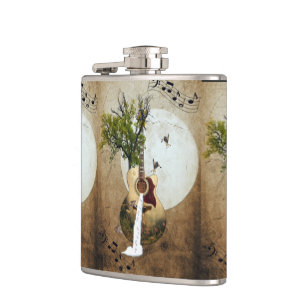 Guitar Fantasy Decorated Hip Flask