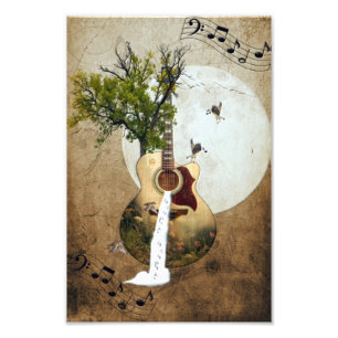Guitar Fantasy Decorated Photo Print