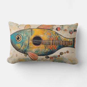 Guitar Fish Throw Pillow