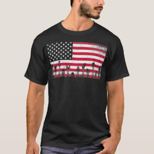 Guitar For Men American Flag Vintage Music Musici T-Shirt