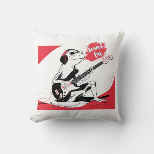 Guitar Frog – Cool Music Animal Art Throw Pillow