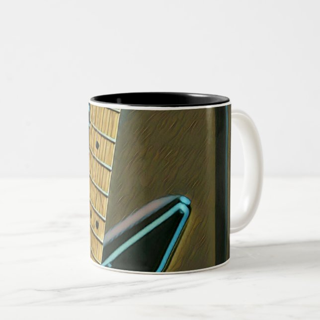 guitar gift for fathers day Two-Tone coffee mug (Front Right)
