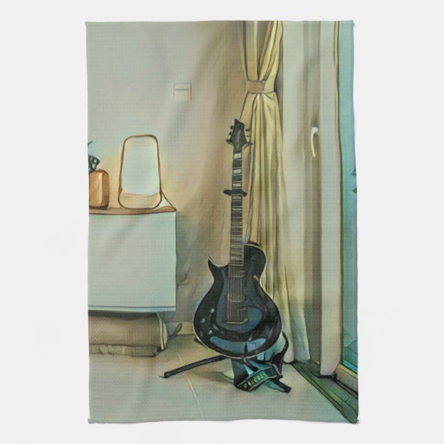 Guitar gifts for dad kitchen towel (Vertical)
