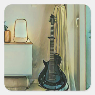 Guitar gifts for dad square sticker