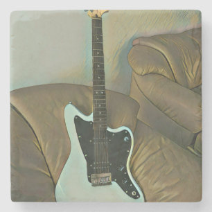 Guitar gifts for dad stone coaster