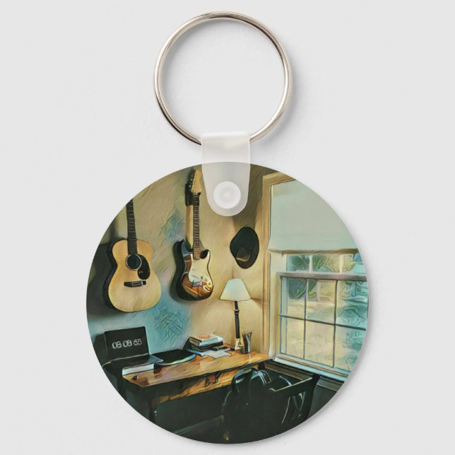 Guitar gifts for girlfriend keychain (Front)