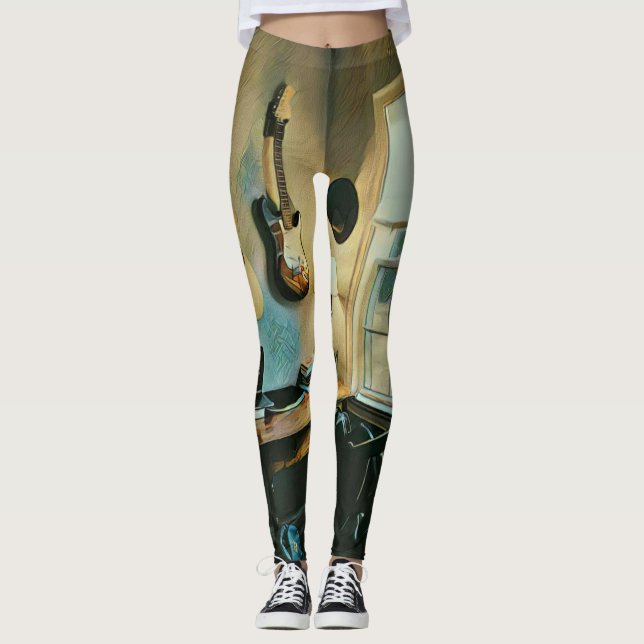 Guitar gifts for girlfriend leggings (Front)