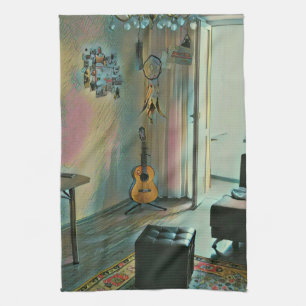 Guitar gifts for her kitchen towel