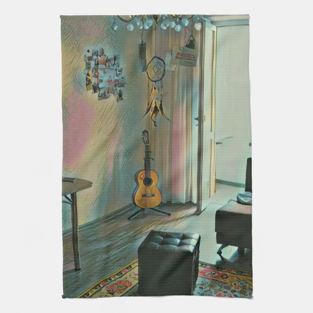 Guitar gifts for her kitchen towel (Vertical)