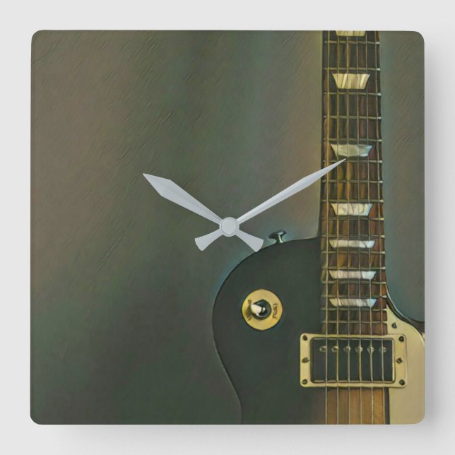 Guitar gifts for him square wall clock (Front)