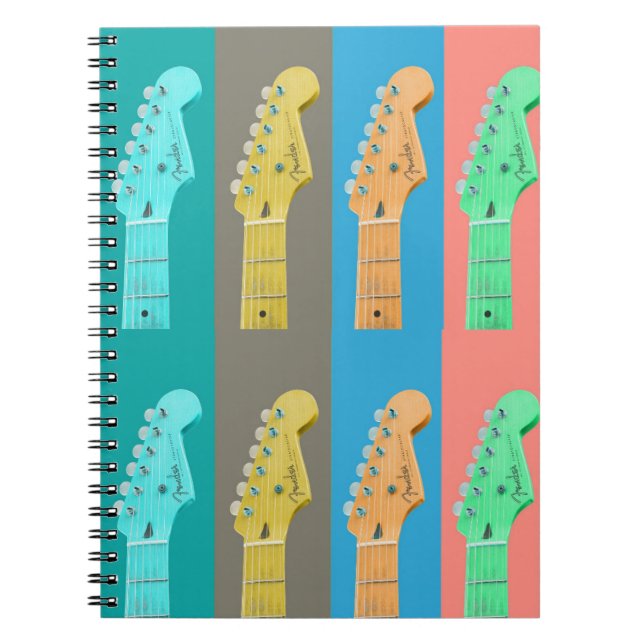 Guitar Girl modern pastel colourful music Notebook (Front)