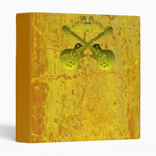 Guitar Gold Heavy Metal Distressed Grunge Binder