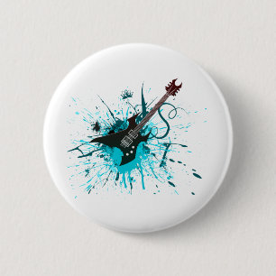 Guitar Graffiti - Emo Rock Music Band Alternative 2 Inch Round Button