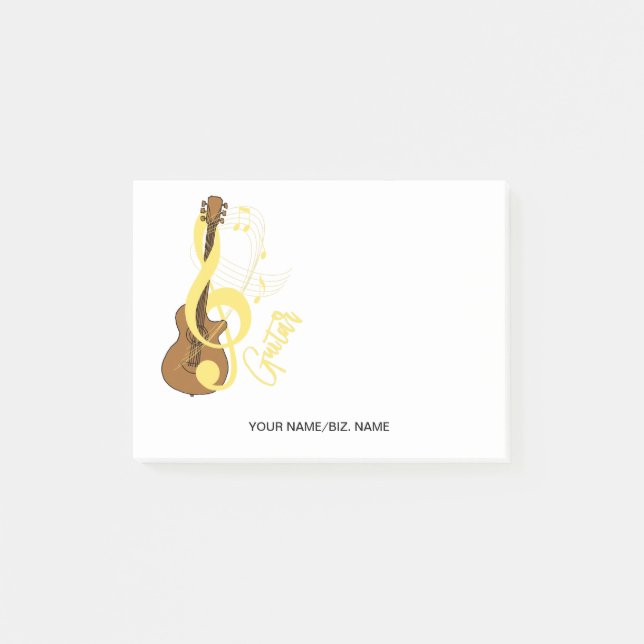 Guitar Graphic Musician Music Theme Post-it Notes (Front)