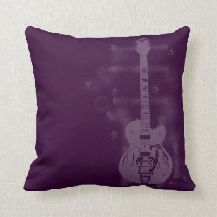 Guitar Graphic Purple Pillows