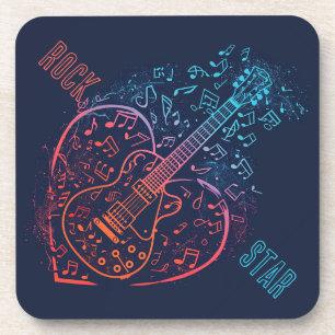 Guitar Heart Coaster