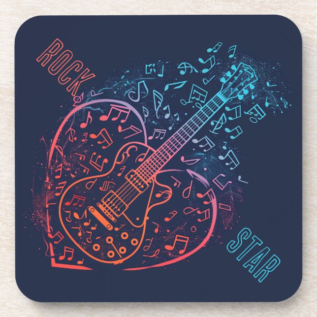 Guitar Heart Coaster (Front)