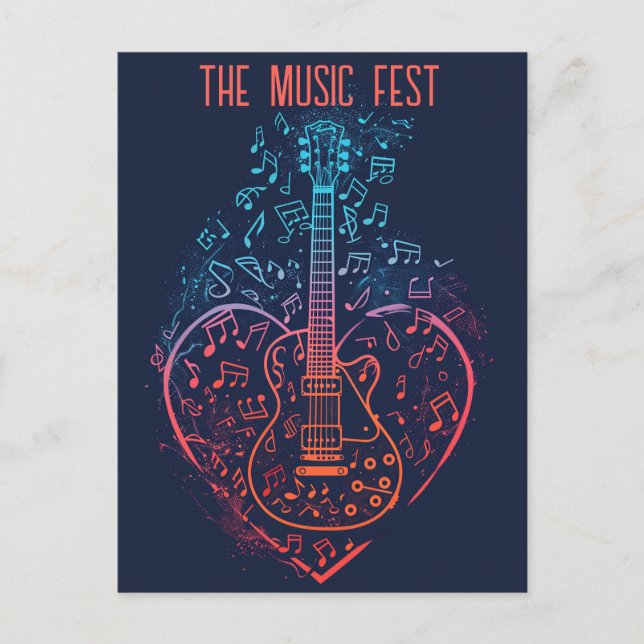 Guitar Heart Postcard (Front)