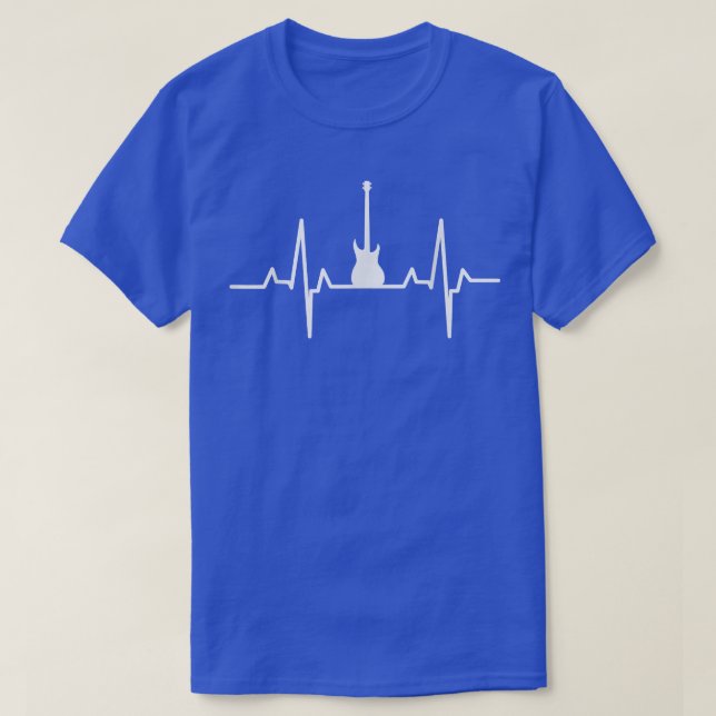 Guitar Heartbeat Tee - Guitarists Instrument Playe (Design Front)