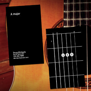 Guitar Instructor A Major Business Card