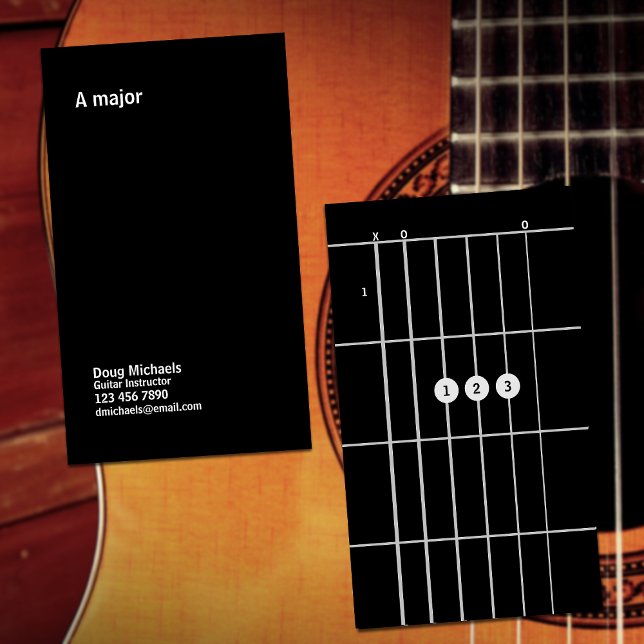 Guitar Instructor A Major Business Card (Creator Uploaded)