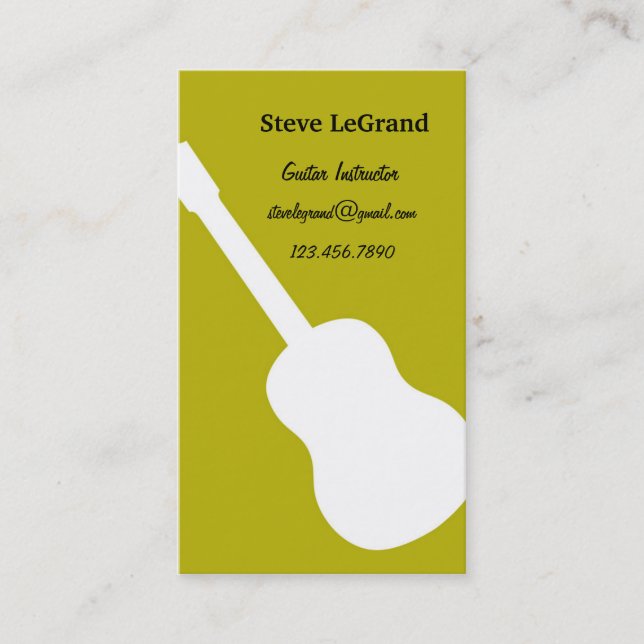 Guitar Instructor Business Card (Front)