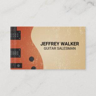 Guitar Instrument Grungy Background Business Card