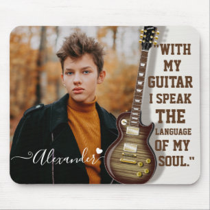 Guitar instrumental music lover personalized photo mouse pad