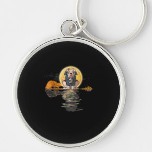 Guitar Lake Halloween Scary English Bulldog With Keychain
