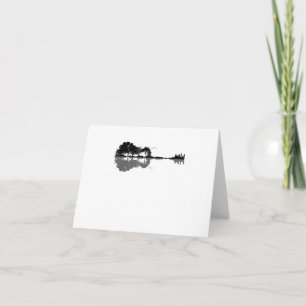 Guitar Lake Shadow Love Guitar Gift Music Lovers Card