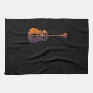 Guitar Lake Shadow Love Guitar Gift Music Lovers Kitchen Towel