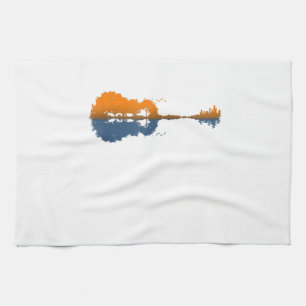 Guitar Lake Shadow Love Guitar Gift Music Lovers Kitchen Towel