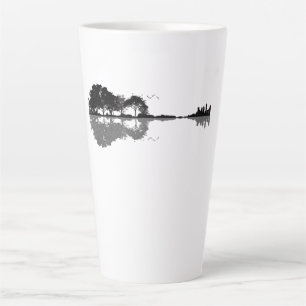Guitar Lake Shadow Love Guitar Gift Music Lovers Latte Mug