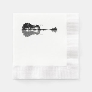 Guitar Lake Shadow Love Guitar Gift Music Lovers Napkin