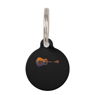 Guitar Lake Shadow Love Guitar Gift Music Lovers Pet Tag
