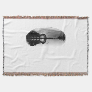 Guitar Lake Shadow Love Guitar Gift Music Lovers Throw Blanket