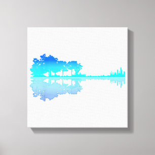 Guitar Lake Shadow Love Guitar Musician Canvas Print