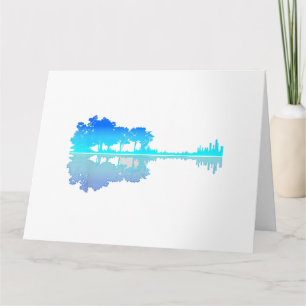 Guitar Lake Shadow Love Guitar Musician Card