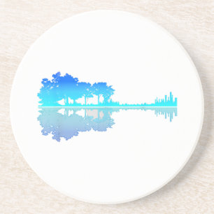 Guitar Lake Shadow Love Guitar Musician Coaster